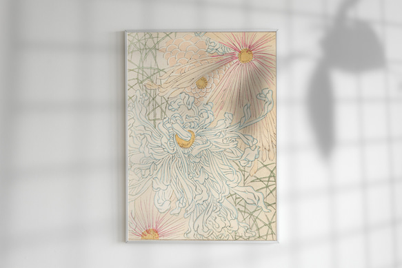 【NO.328】菊の花の日本画アートポスター和柄☆ボタニカルフラワーナチュラルおしゃれ和モダン★ハガキ2L判A5A4A3 11枚目の画像