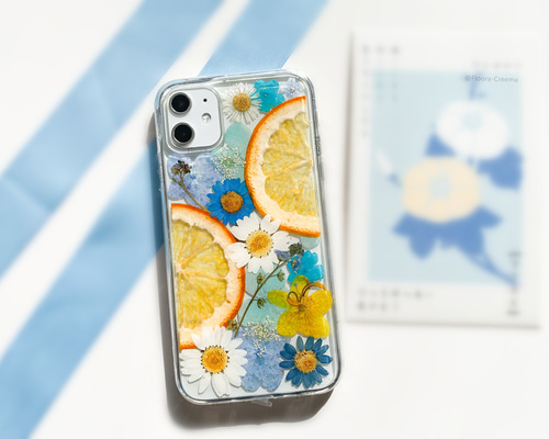 森のポストカード お花 ドライフラワー 押し花スマホケース