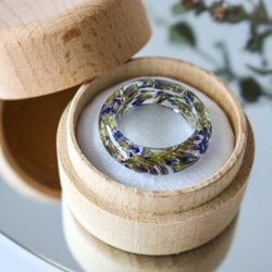 スターチス の 指輪 オレンジ グリーン クリアリング 木製ケース