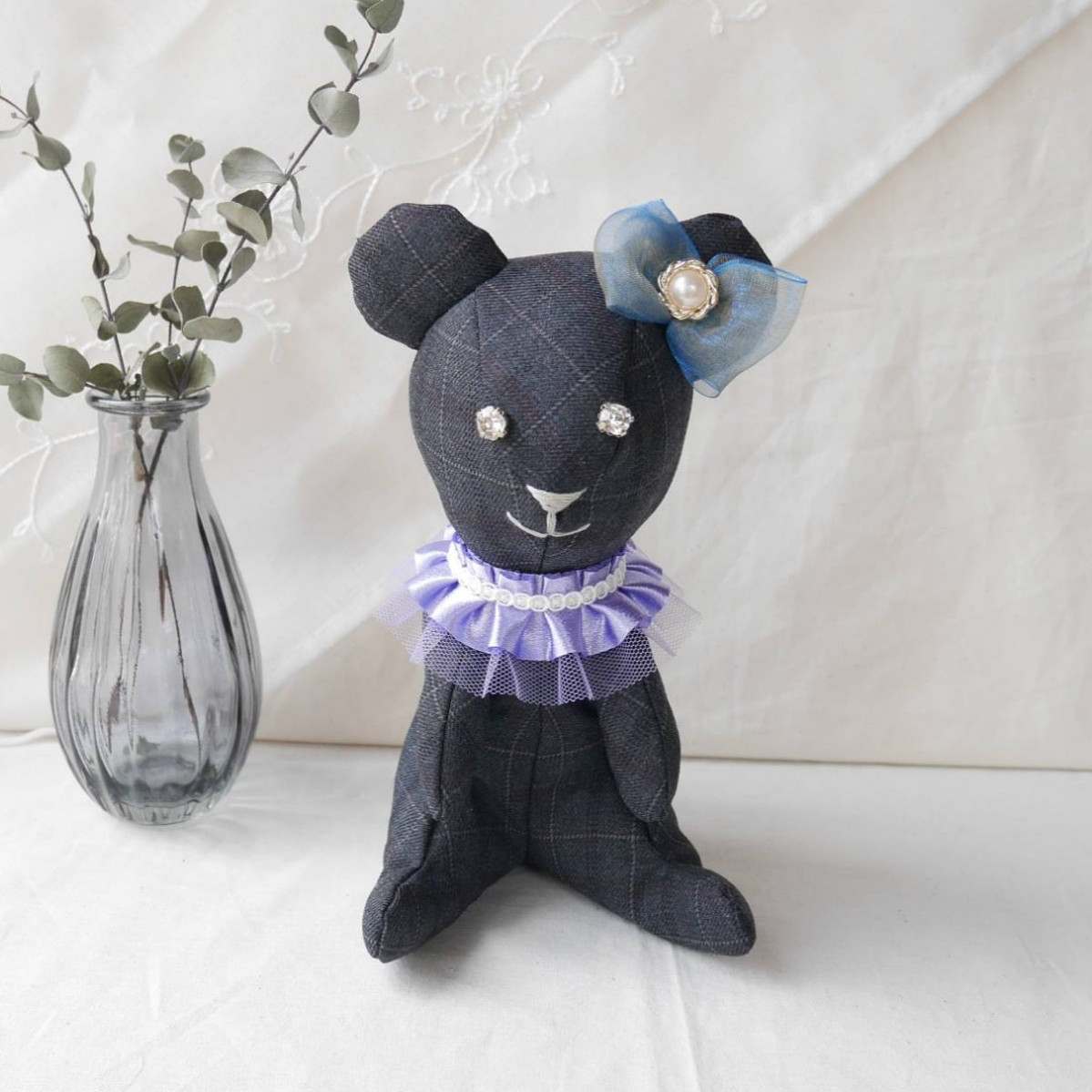 ぬいぐるみ くま クマ 熊 可愛い インテリア 大人 癒し おしゃれ 高級 SDGs 選べる リボン アップサイクル