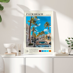 トラベルポスター アメリカ Palm Beach ヤシの木 / インテリアポスター 海外アート / 5053 4枚目の画像