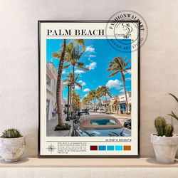 トラベルポスター アメリカ Palm Beach ヤシの木 / インテリアポスター 海外アート / 5053 1枚目の画像