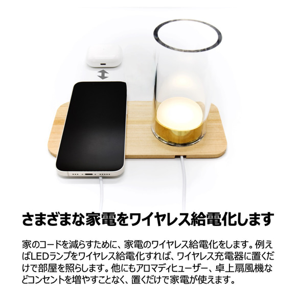 ワイヤレス充電器にのせるだけで照らすコードレスLEDランプ / Side Lamp 1 3枚目の画像