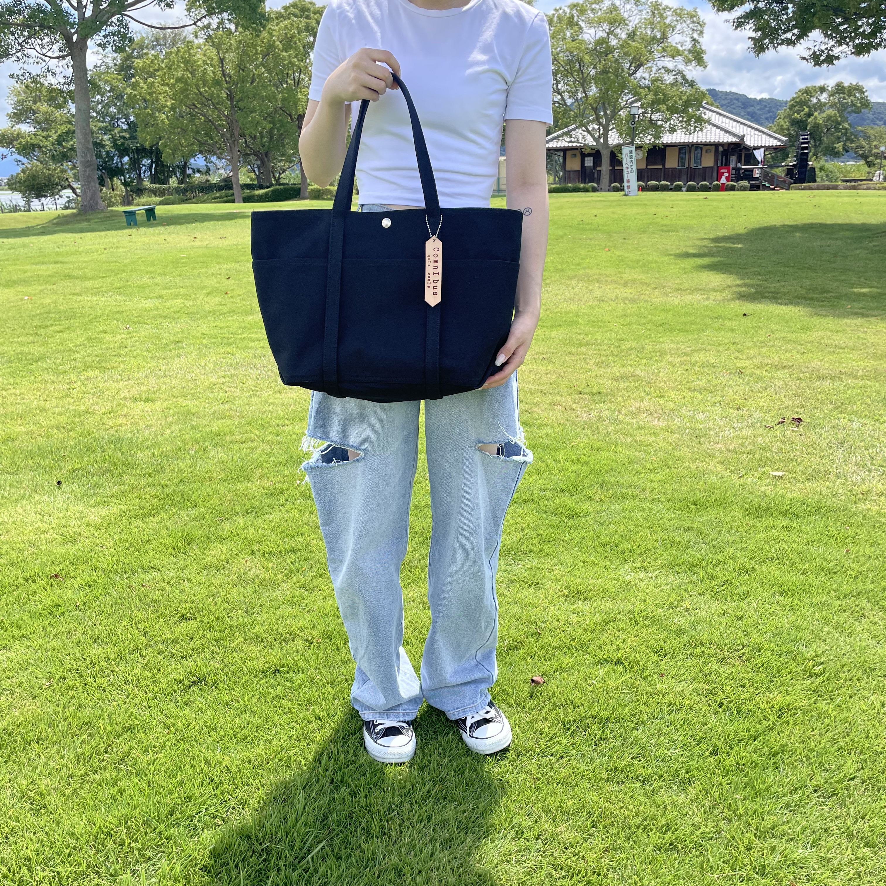 帆布basic tote bag black