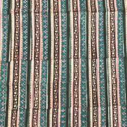 [50 公分單位] 黑色藍色白色條紋印度手工版畫布料紡織棉 第4張的照片