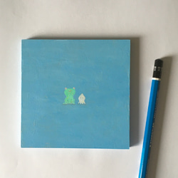 魚釣り（白クマとタコ）　絵画作品 8枚目の画像