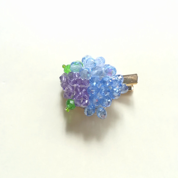 ラッピング無料＊咲き誇るガラスの紫陽花 blue × purple ＊イヤリング/ピアス 5枚目の画像