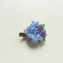 ラッピング無料＊咲き誇るガラスの紫陽花 blue × purple ＊イヤリング/ピアス 6枚目の画像