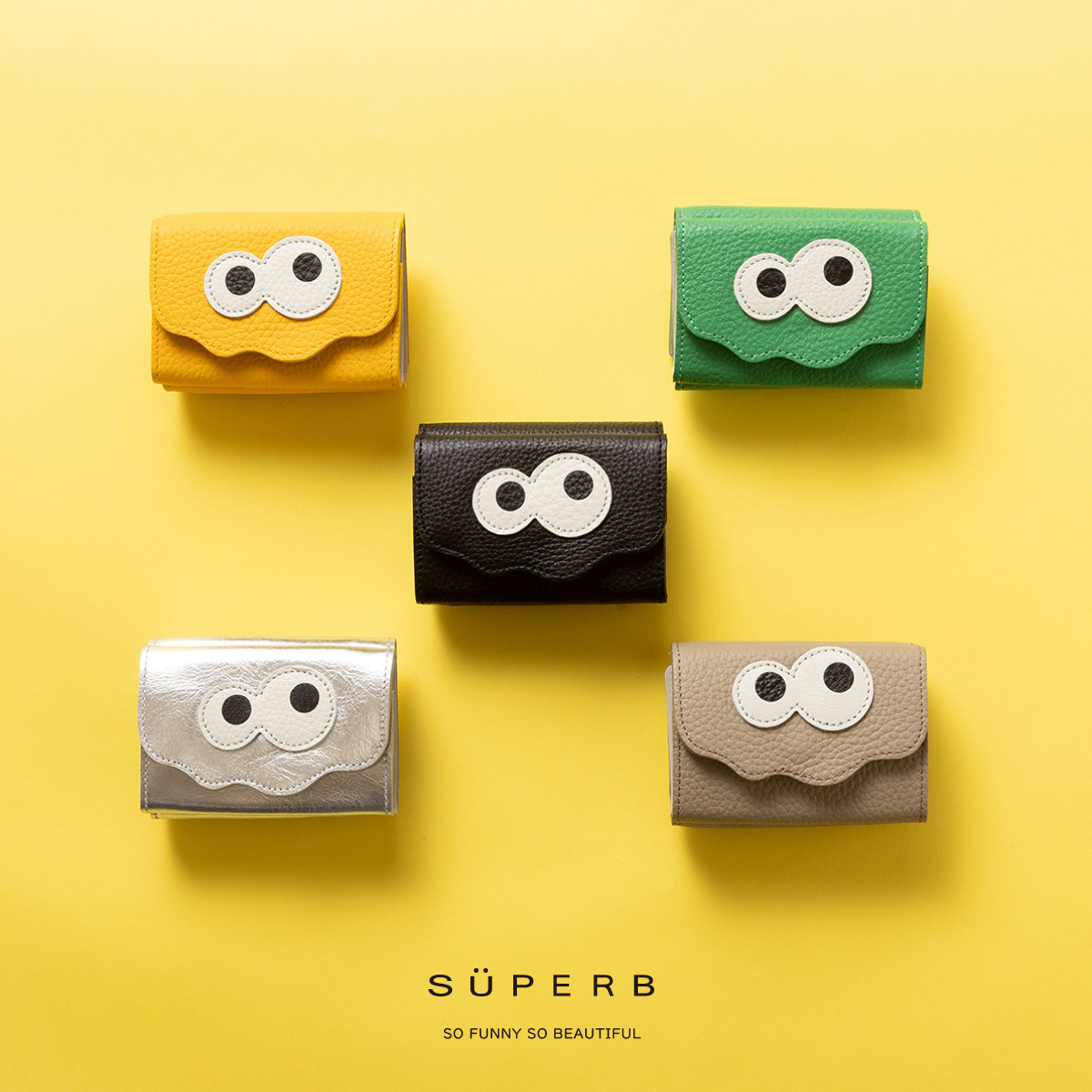 【キョロメミニウォレット/全22色】思わず誰かに見せたくなる/ミニマムで大人カワイイコンパクト三つ折り財布/キョロメ