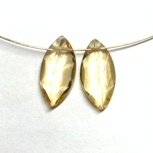 宝石質シトリンD＊マーキスファセットカット＊2個 天然石 JEWELBOX