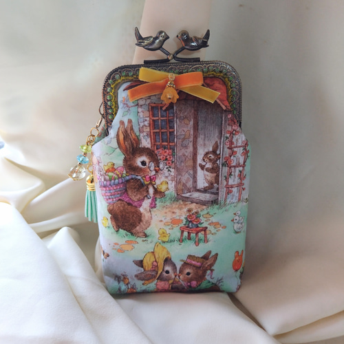 これでもか！な可愛いさのうさぎさんず☆がま口☆ポーチ☆メガネも入り  