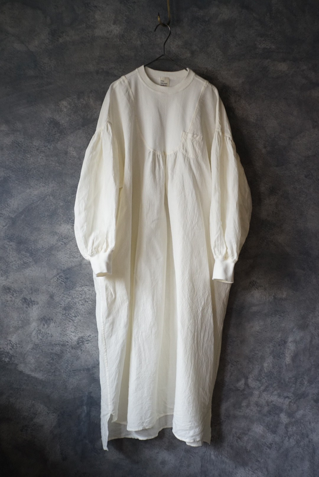 ハイカウントリネンCSリブ切り替えワンピース