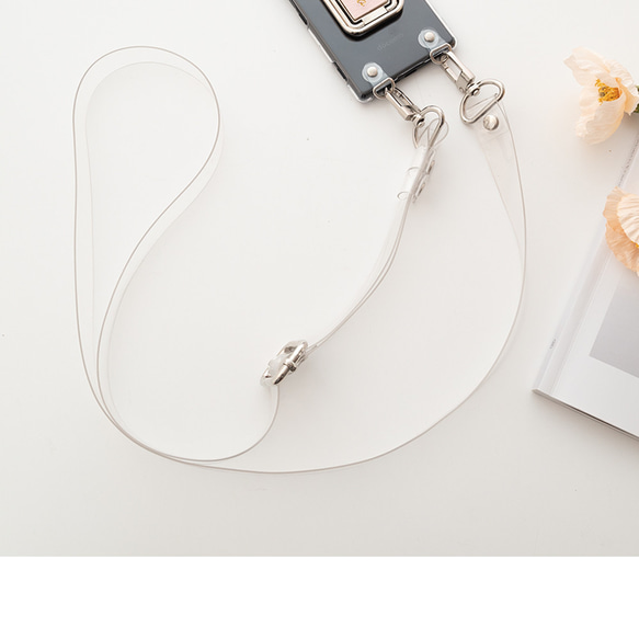 旅行でも活躍 ストラップ 【 クリア 幅広ストラップ 】 PVC ショルダー
