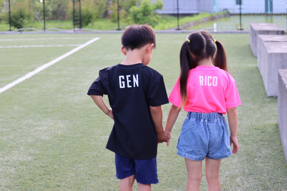 受注制作【送料無料】sportsTシャツ オーダー名前入れ 名入れ チームTシャツ スポーツTシャツ 3枚目の画像