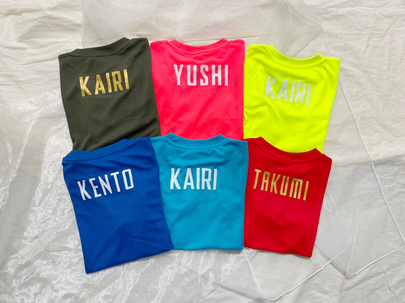 受注制作【送料無料】sportsTシャツ オーダー名前入れ 名入れ チームTシャツ スポーツTシャツ 4枚目の画像