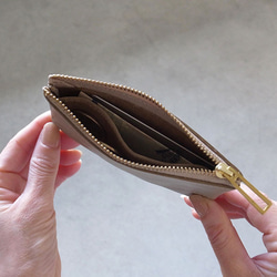 ”小さくスリム” な【S】Minimal Wallet「上質イタリアンレザー」- サンドベージュ - 3枚目の画像