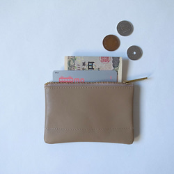 ”小さくスリム” な【S】Minimal Wallet「上質イタリアンレザー」- サンドベージュ - 1枚目の画像