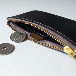 ”小さくスリム” な【S】Minimal Wallet「上質イタリアンレザー」- ブラック - 5枚目の画像