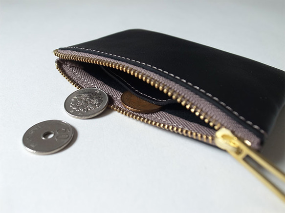 ”小さくスリム” な【S】Minimal Wallet「上質イタリアンレザー」- ブラック - 5枚目の画像
