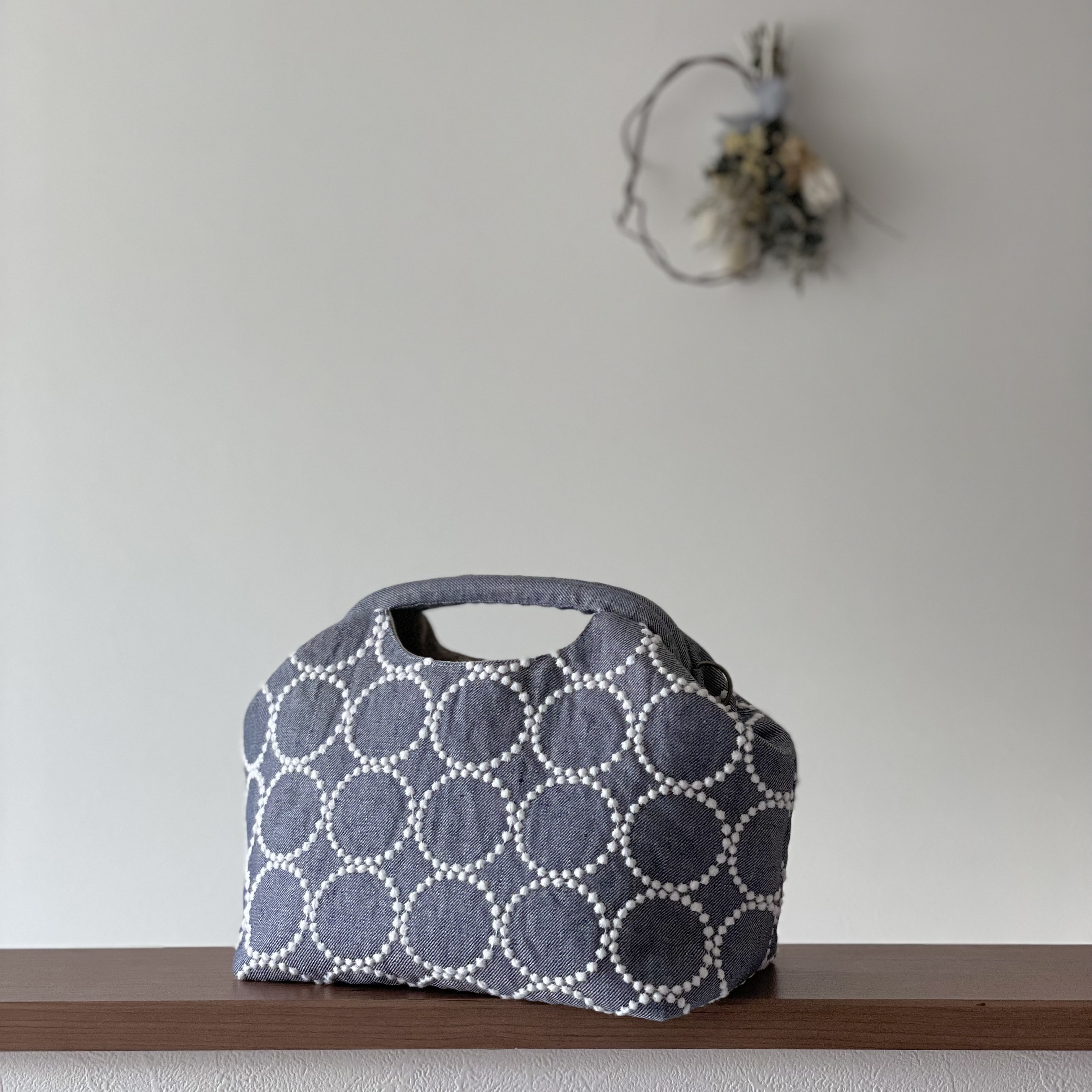 ⚮̈ミナペルホネン　tambourine サマーネイビー　ニュームバッグ　ショルダーバッグ