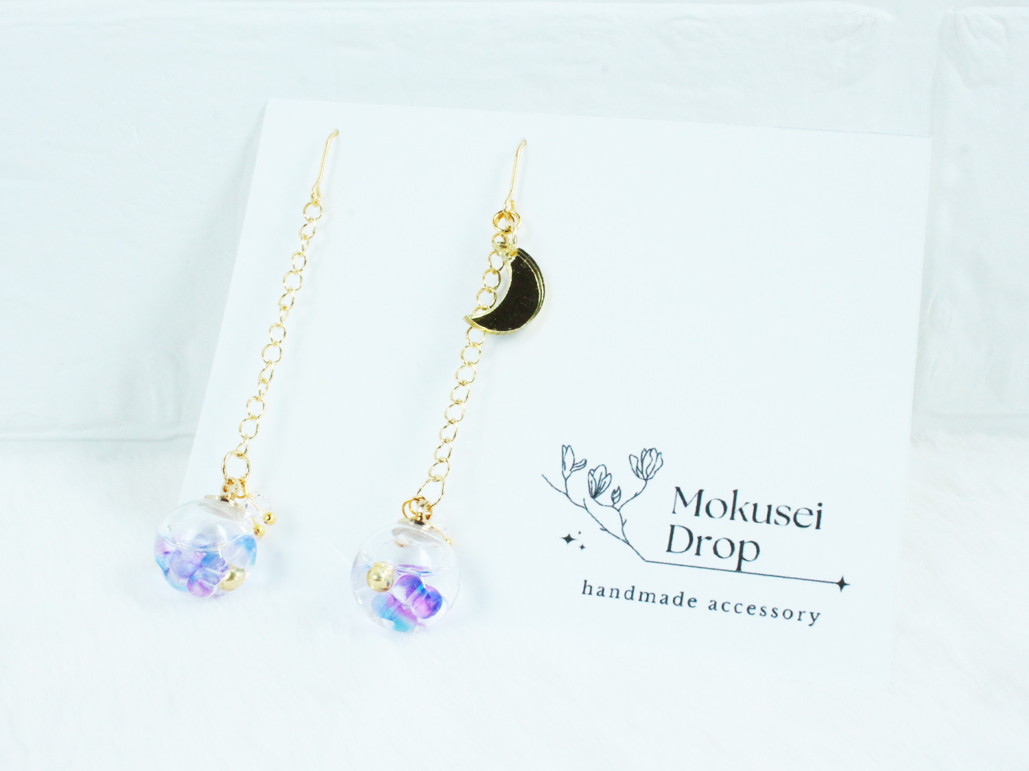 【118】海月のピアス／イヤリング／巾着