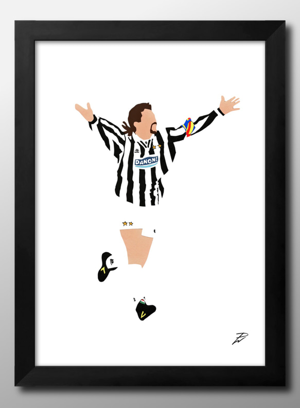 13652 ポスター 絵画 A3サイズ『ロベルト・バッジョ サッカー