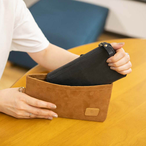 財布カバー 長財布 ウォレットスリーブ 保護カバー キャメル M