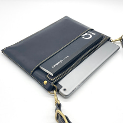 【21色からカスタマイズ】iPadも入るA5サイズの革製4WAYバッグインバッグ ショルダー サコッシュ 4枚目の画像