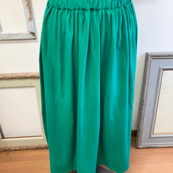 促銷價★成人連衣裙❤️棉質裁剪無袖超長連衣裙綠色（尺碼L） 第5張的照片