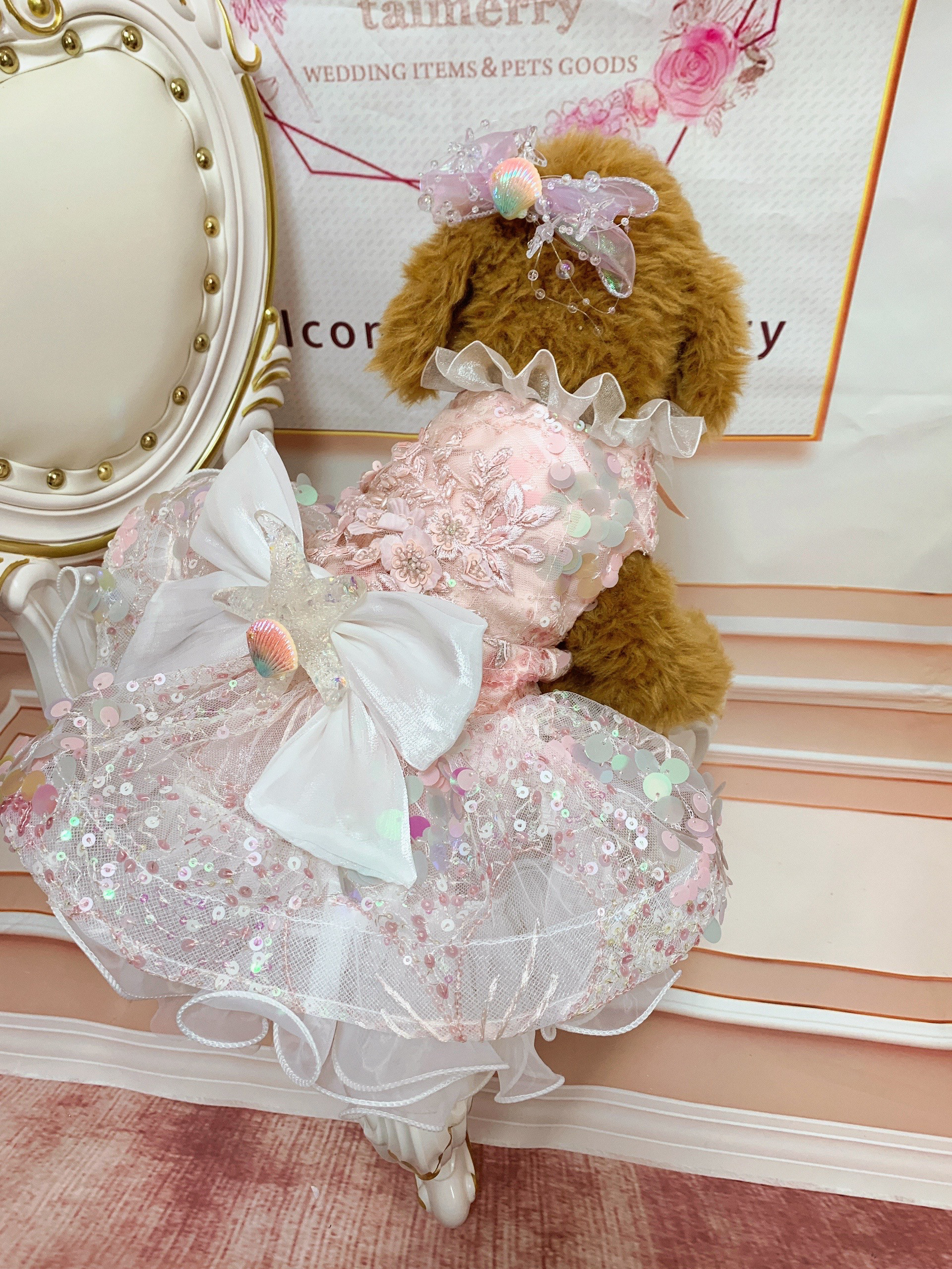 犬猫うさちゃん服　マーメイドの舞踏会ドレス