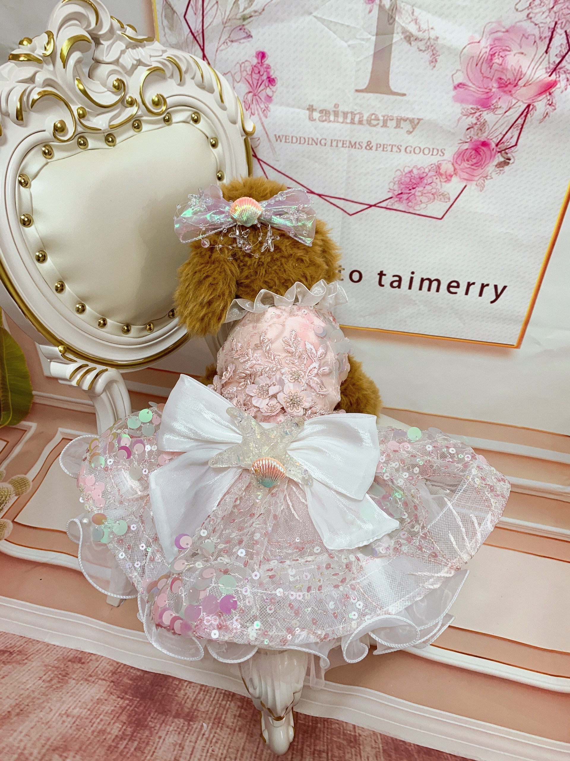 犬猫うさちゃん服　マーメイドの舞踏会ドレス