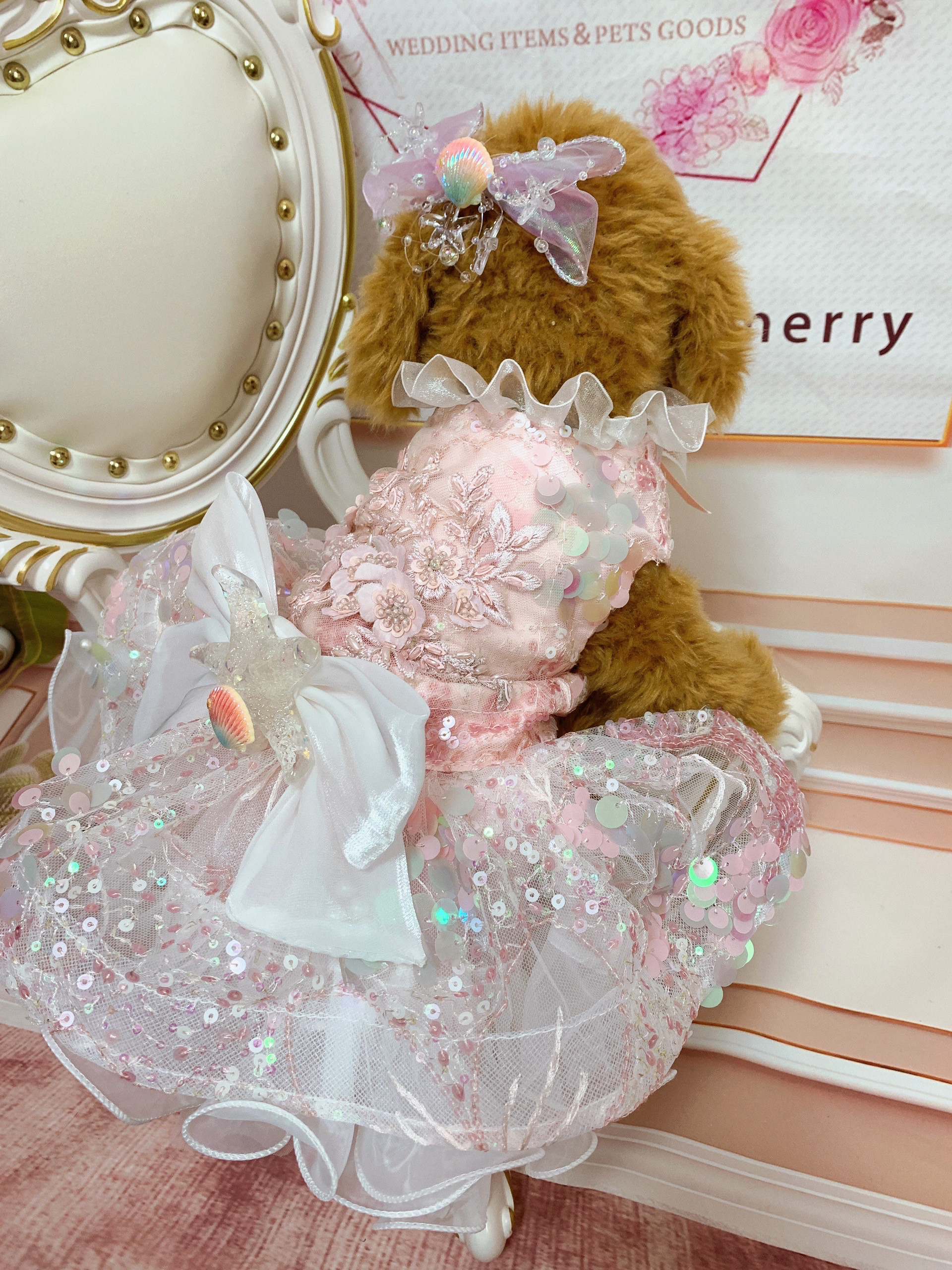 犬猫うさちゃん服　マーメイドの舞踏会ドレス