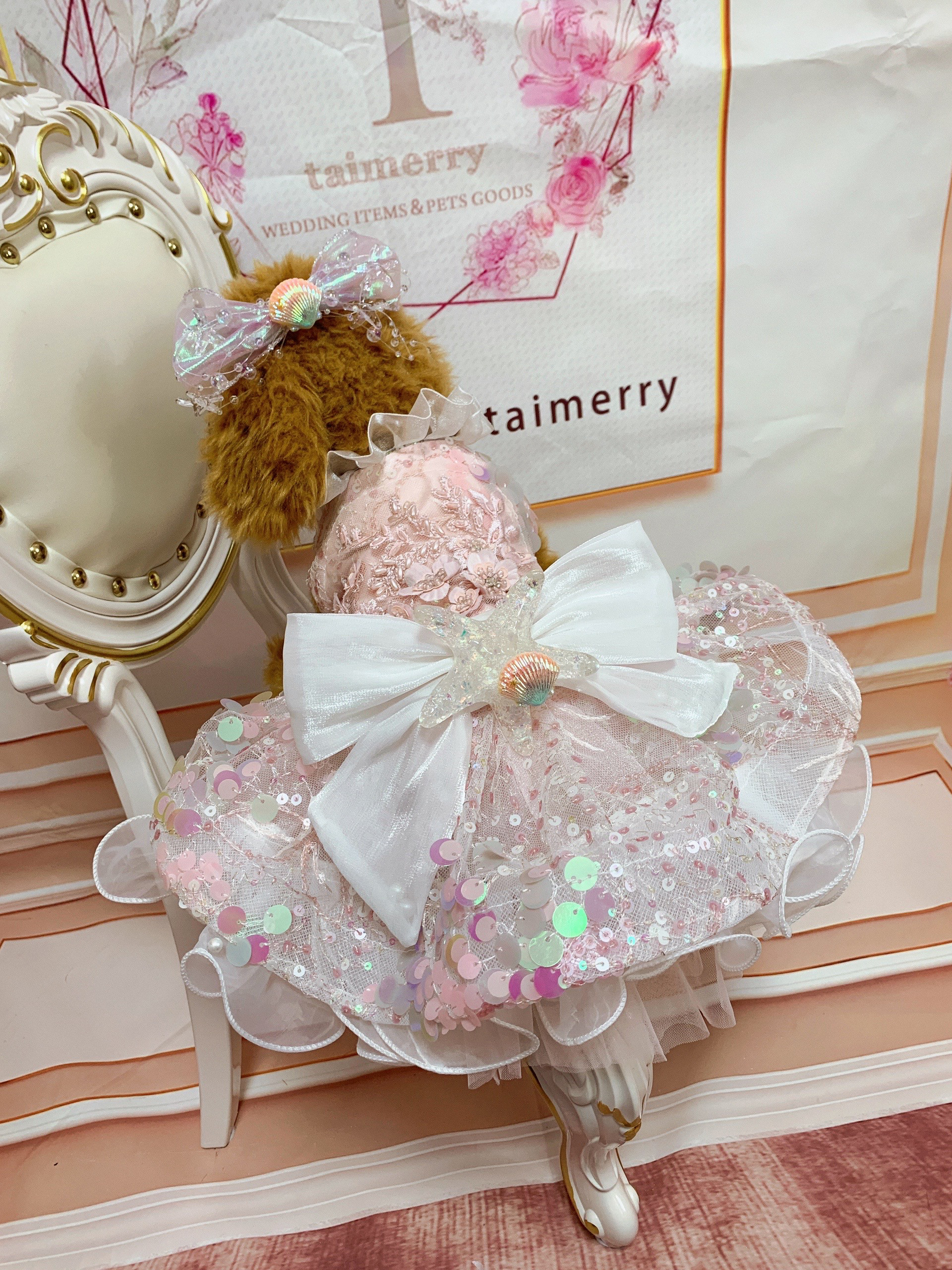 犬猫うさちゃん服　マーメイドの舞踏会ドレス