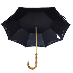 CLASSICO 完全遮光 刺繍　晴雨兼用　遮光100% 日傘　かわず張り　二重張り 麻混 プレゼント 4枚目の画像