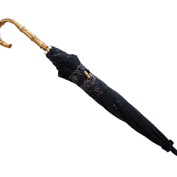 CLASSICO 完全遮光 刺繍　晴雨兼用　遮光100% 日傘　かわず張り　二重張り 麻混 プレゼント 5枚目の画像