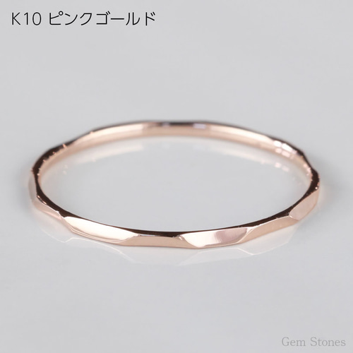 K10華奢リング】FINE RING K10 tsutime イエローゴールド ピンク