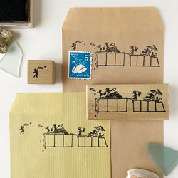 郵便番号＆切手飾りはんこセット　水辺で夏遊び 6枚目の画像