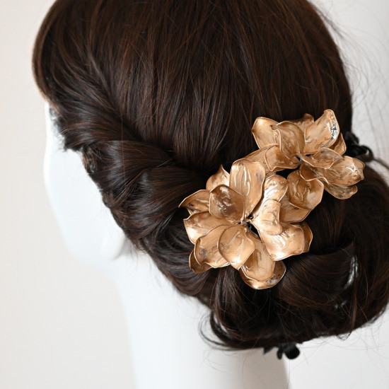 アメリカンフラワー　カメリア2本セット　成人式髪飾り　和装髪飾り