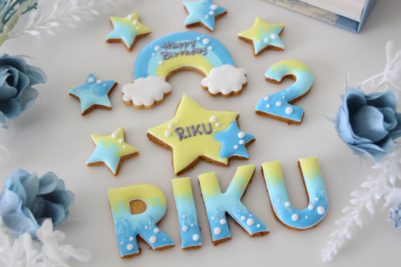 【アイシングクッキー】　数字　アルファベット　星　誕生日　ケーキトッパー　飾り 8枚目の画像