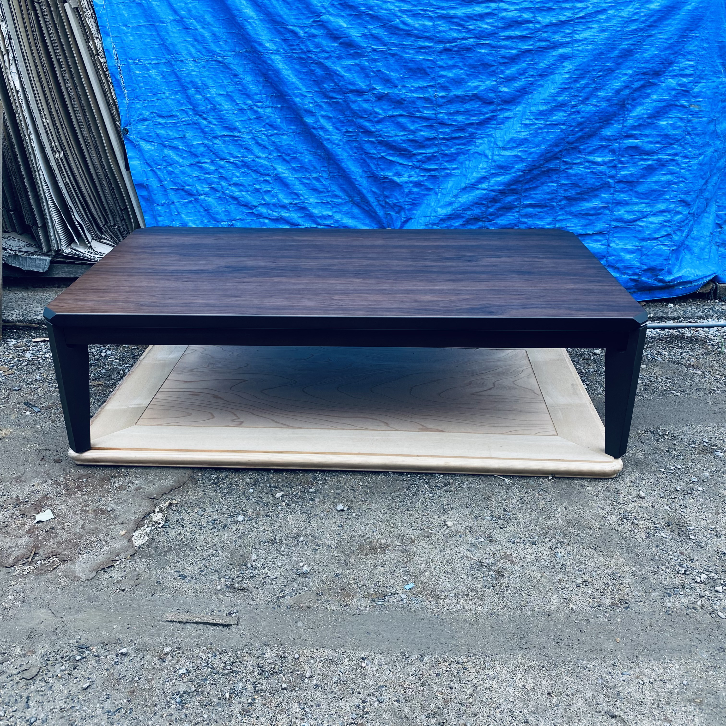 国産おしゃれリビングこたつウォールナット150・ヒーター付き