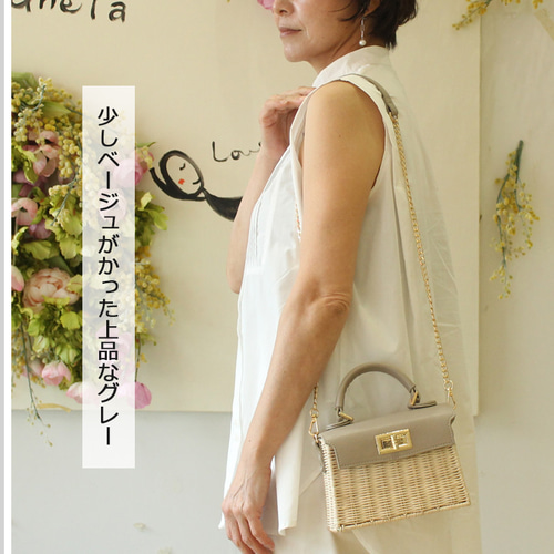 おしゃれナチュラル☆ミニカバーラタンバッグ/evance 完売】かごバッグ 2way ラタン カゴバック ミニ ショルダー 浴衣