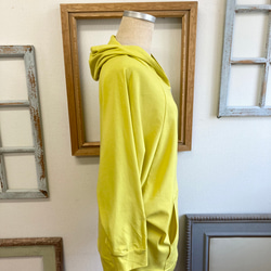 特價❤️薄款棉質裁切縫製材質蝙蝠袖連帽衫檸檬黃（尺寸L） 第8張的照片