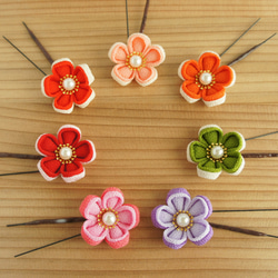 オーダー専用⑪髪飾りＵピン付☆つまみ細工 つまみ細工 コームとUピンのセット | Petit Bonheur（プチボヌール