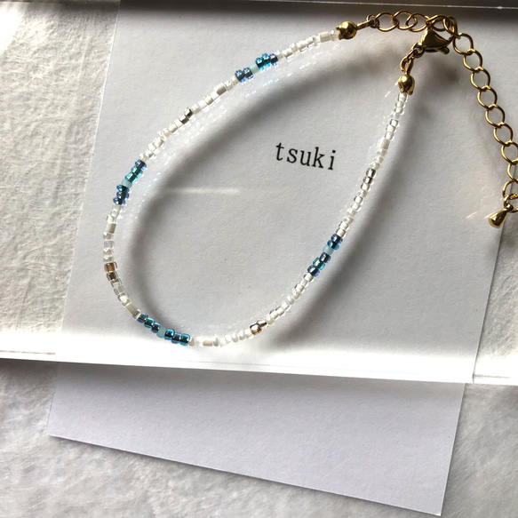 Dis Moi ビーズブレスレット ホワイト・K18 Dis Moi ビーズブレスレット ホワイト・K18 スパイラルブレス