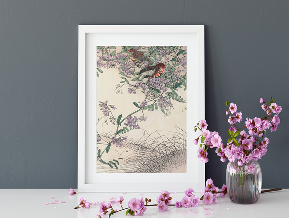 花柄アクリル絵画 藤の花 藤 藤の絵 藤柄 テクスチャーアート