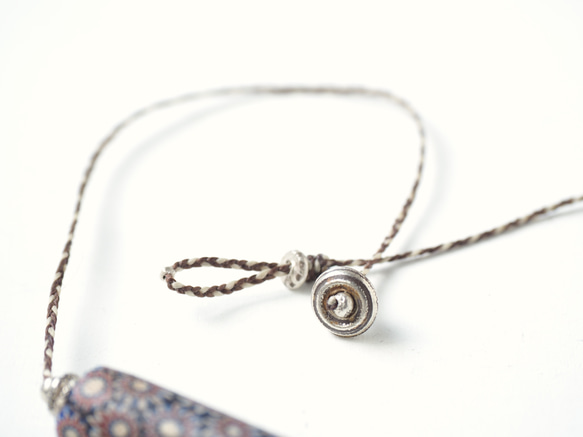 -Antique millefiori・Flower charm- necklace 6枚目の画像