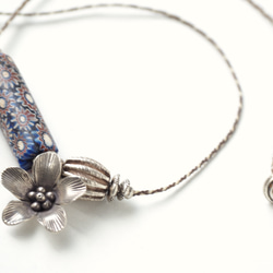 -Antique millefiori・Flower charm- necklace 5枚目の画像