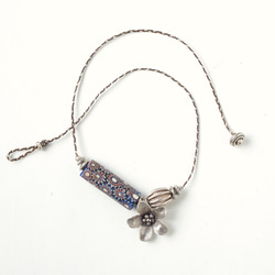 -Antique millefiori・Flower charm- necklace 3枚目の画像