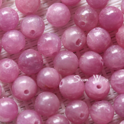 良質ピンクルチルクォーツ ラウンド約7.9～8.2mm☆2粒 希少✿天然石