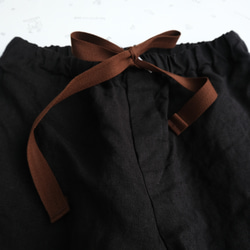 two tone rough linen pants  *black* 第8張的照片